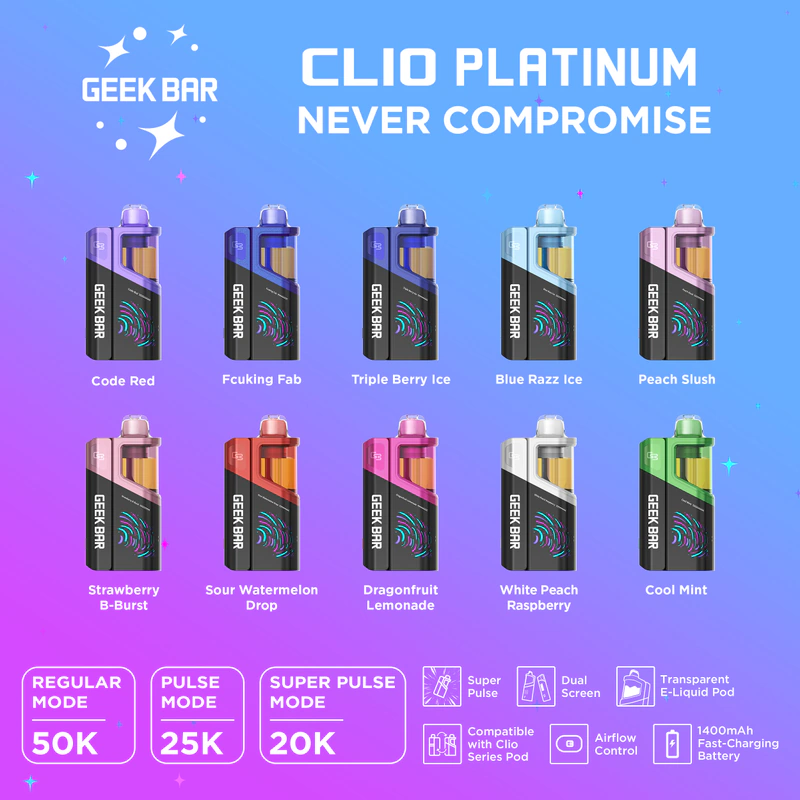 Geek Bar Clio Platinum 50K Disposable Kit (5%,50000 Puffs) - Image 3