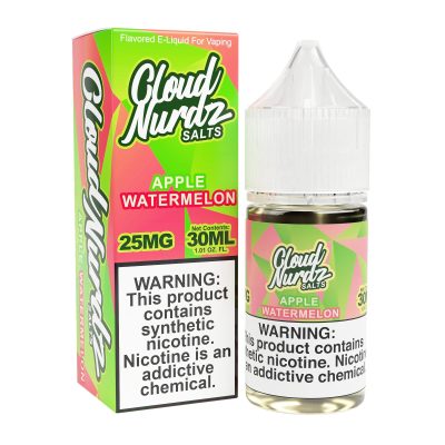 Watermelon Apple 30ml Synthetic Nic Salt Vape Juice – Cloud Nurdz