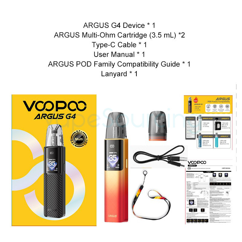 VOOPOO Argus G4 Pod System Kit 1650mAh 35W - product image 3