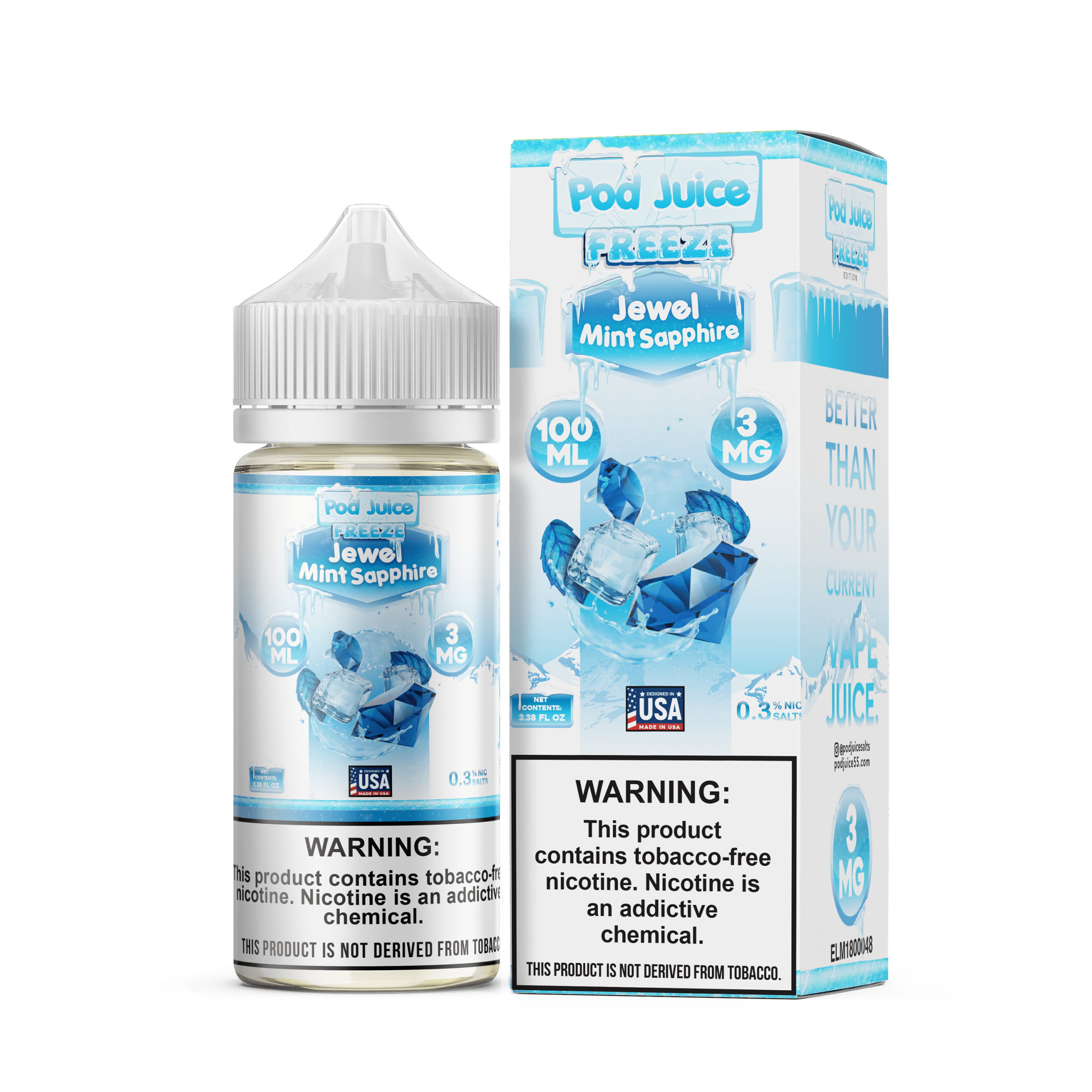 Pod Juice Freeze Jewel Mint Sapphire TF 100ml Vape Juice