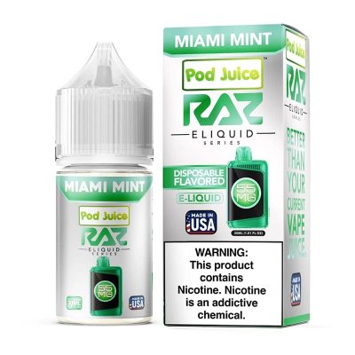 Pod Juice x RAZ Miami Mint TFN Salt Vape Juice 30ml